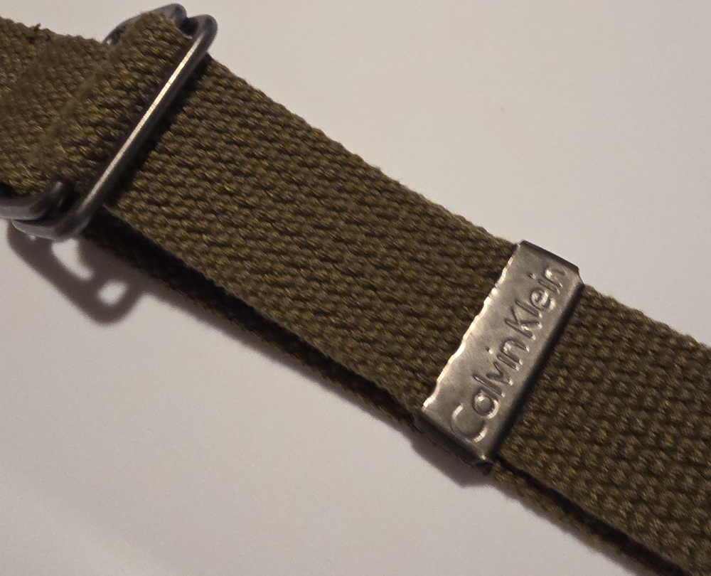 Calvin Klein Khaki Belt with Silver Buckle